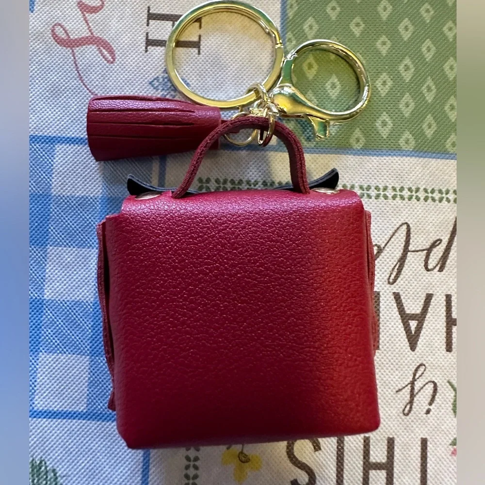 NWT red owl purse charm keychain small